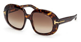 Tom Ford Eyeglasses FT1237 dark havana / gradient brown/52F