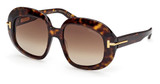 Tom Ford Eyeglasses FT1237-F dark havana / gradient brown/52F