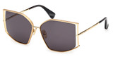 MaxMara Eyeglasses MM0142 shiny deep gold / smoke/30A