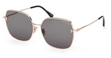 Tom Ford FT1250-K shiny rose gold / smoke/28A