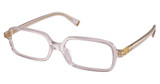 Miu Miu Eyeglasses MU 01YVF MAUVE TRANSPARENT/12W1O1