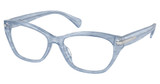 Ralph Eyeglasses RA7161U SHINY STRIPED BLUE/6156