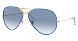 Ray-Ban RB3025JM AVIATOR FULL COLOR LIGHT BLUE ON LEGEND GOL/91963F
