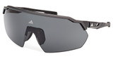 Adidas Sport Eyeglasses SP0093 matte black / smoke polarized/02D
