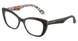 DOLCE & GABBANA Eyeglasses DG3360 HAVANA ON WHITE BARROW/3217