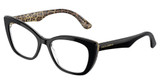 DOLCE & GABBANA Eyeglasses DG3360 BLACK ON LEO BROWN/3299
