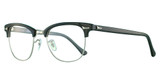 Art-Craft Eyeglasses Clubman Front Silver Front/Black Tops-Temples/72106