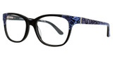 Easyclip Eyeglasses EC464 Black & Lavender Snake Pattern/90 Easyclip Eyeglasses EC464 Black & Lavender Snake Pattern/90