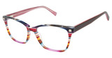 gx by GWEN STEFANI Eyeglasses GX091 purple multi stripe/PUR