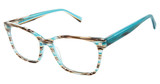 gx by GWEN STEFANI Eyeglasses GX091 teal stripe/TEA