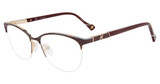 Yalea Eyeglasses VYA001 Gold Bordeaux 0A93