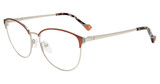Yalea Eyeglasses VYA011 Shiny Silver Copper 0523