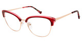 BETSEY JOHNSON Eyeglasses CATCALL Burgundy/BUR