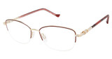 Tura Eyeglasses TE277 Burgundy/ Rose Gold/BUR