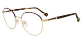 Yalea Eyeglasses VYA013L Burgundy/Gold 0E66