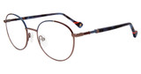 Yalea Eyeglasses VYA013L Blue/Burgundy 0H33