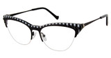 BETSEY JOHNSON Eyeglasses STRIPE HYPE Black/BLK