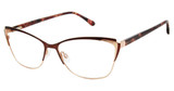 Lulu Guinness Eyeglasses L237 brown/gold/BRN