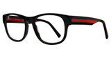 ECKO Unltd Eyeglasses ECKO709 Black/Red/BLACK/RED
