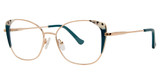 Modern Art Eyeglasses A626 teal/gold