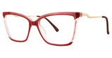 Modern Times Eyeglasses SASSY ruby/crystal/gold