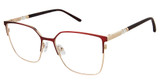 Ann Taylor Eyeglasses AT026 BURGUNDY/GOLD/C02