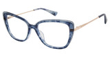 Nicole Miller Eyeglasses GRACE BAY BLUE/GOLD/C01