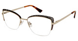 Nicole Miller Eyeglasses LA BOCA SILVER/BROWN/C02