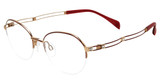 Line Art Eyeglasses XL 2167 Burgundy/BU