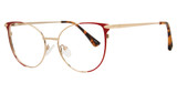 Konishi Eyeglasses KONISHI KF8632 Burgundy/Gold/C1
