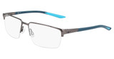 Nike Eyeglasses NIKE 8054 Satin Gunmetal/Matte Blue/074 Nike Eyeglasses NIKE 8054 Satin Gunmetal/Matte Blue/074