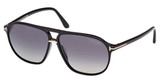 Tom Ford Eyeglasses FT1026 shiny black / smoke polarized/01D