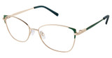 Superflex Eyeglasses SF-631 EMERALD GOLD/S216