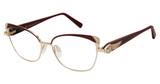 Diva Eyeglasses 5584 BURGUNDY GOLD/C01