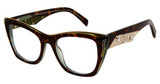 Diva Eyeglasses 003 TORTOISE - GREEN GOLD/291