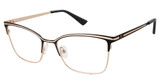 Nicole Miller Eyeglasses MADAGASCAR BLACK/GOLD/C01