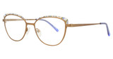 Takumi Eyeglasses TK1278 Gold & Purple Mix Patterned Browline/10