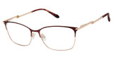 Lulu Guinness Eyeglasses L248 burgundy/rose gold/BUR