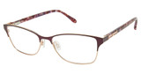 Lulu Guinness Eyeglasses L954 eggplant/rose gold/EGG