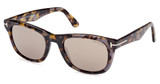 Tom Ford Eyeglasses FT1076 coloured havana / roviex mirror/55L