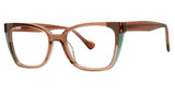 Genevieve Boutique Eyeglasses TALIA Brown Crystal/Taupe/Turquoise