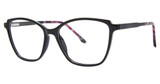 Genevieve Paris Design Eyeglasses RELY Black/Purple Tortoise