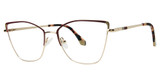 Genevieve Boutique Eyeglasses ANGELIQUE Matte Burgundy/Sand/Gold