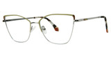 Genevieve Boutique Eyeglasses ANGELIQUE Matte Ivory/Sienna/Silver