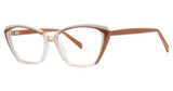 Genevieve Paris Design Eyeglasses AGAIN Blush Crystal/White/Taupe
