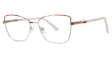 Genevieve Paris Design Eyeglasses ENSLEY Pink/Fuchsia/Silver