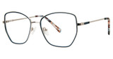 Genevieve Paris Design Eyeglasses ODINA Matte Blue/Silver