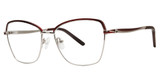 Genevieve Boutique Eyeglasses TOPIC Burgundy/Silver