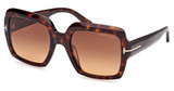 Tom Ford Eyeglasses FT1082 dark havana / gradient brown/52F