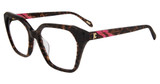 Just Cavalli Eyeglasses VJC078V Yellow/Brown Havana Spotted 0802